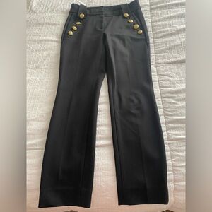 NEW White House Black Market Black Trousers with Gold Accents